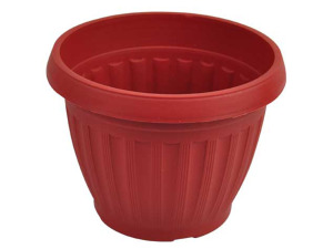 Clay-look round flower pot