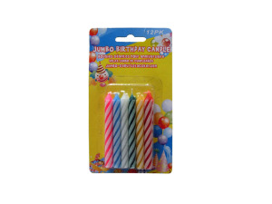 Jumbo birthday candles, pack of 12