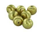 Brushed Goldtone Metal Round Beads