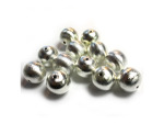 Brushed Silvertone Metal Round Beads