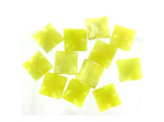 10MM Faceted Olive Jade Sq Stone Bds