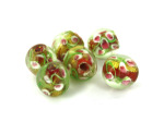 16MM Gold Calla Lily Rnd Foil Glass Bead
