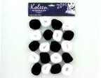 20-piece Black and white hair bands