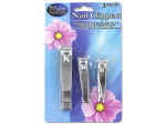 3 pk. chrome plated nail clippers 2/21/2/23/4 l