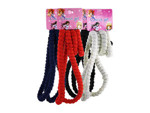 4 pack hair elastics white red blue and black per case