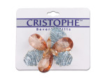 turquoise/brown flower hair clip