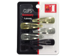 6 pack assorted color snap on hair clips.