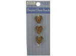 copper heart glass beads w/clear crystal spacers