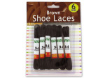 6 Pack brown shoe laces