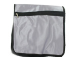 silver with black trim messenger bag