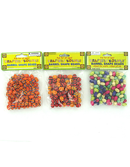 barrel shape beads 3asst