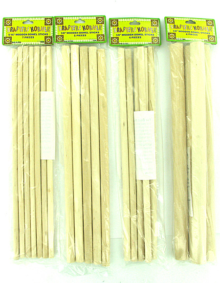 asst wood dowel sticks