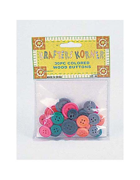 30pc colrd wood butons