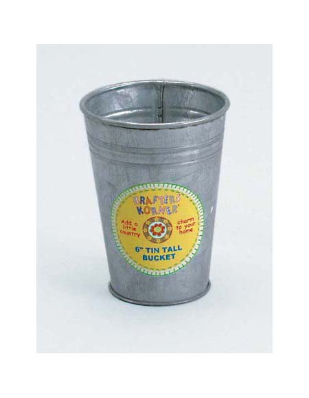 6" tall tin bucket