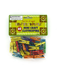 MINI CLOTHESPINS 40PC CLR