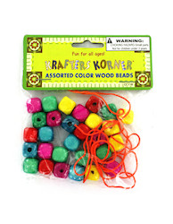3ASST WD BEADS 40GRM