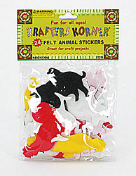 24PC FELT ANIMAL STICKERS