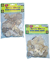 100PC WOD ANML/FLW SHP X2