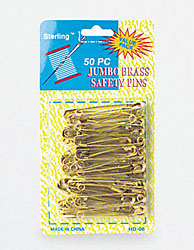 50PC JMBO BRS SFTY PIN X5