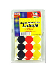 500 ROUND COLORED LABELS