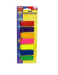 7PC NEON COLOR ERASERS X4