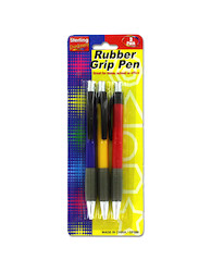 RUBBER GRIP PEN 3PC