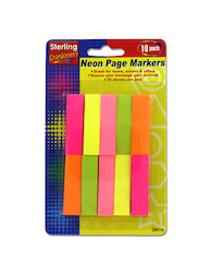 10 NEON STICK ON NOTES