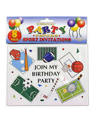 8 PC SPORT INVITATIONS X2