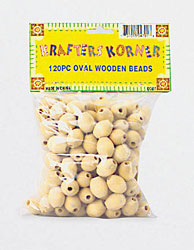 120PC OVAL WOOD BEADS