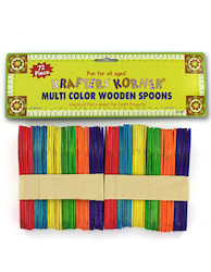 WOOD SPOONS 72PC COLORED