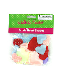 FABRIC HEART SHAPES ASST