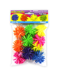 10PC FOAM CLRD POM POMS