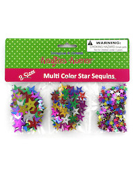3PK GLITTER STAR SEQUINS