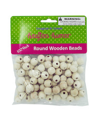 ROUND WOOD BEADS 120PC