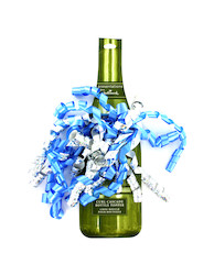 WINE TAG BLUE/SLVR RBBNX1