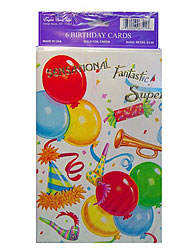 6PK GET WELL/BDAY CARD X1