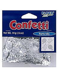 silver ballon confetti