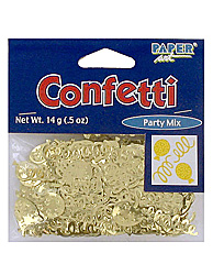 gold ballons confetti