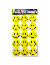 HAPPY FACE STICKERS 15 PC