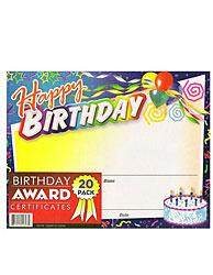 20PK BDAY AWRD CERTIFI X2