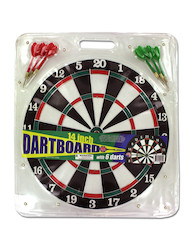 DARTBOARD 14" 6 DARTS