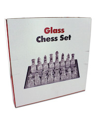 GLASS CHESS SET 25X25CM