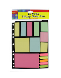 15PK ASST STICKY NOTE PAD