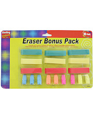18PC ERASER BONUS PACK X2