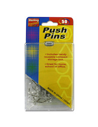 50PC CLEAR PUSH PINS