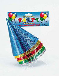 6 PC LASER PARTY HAT