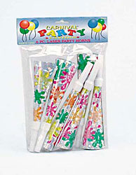 6PC LASER PARTY HORNS X2