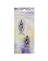 2 JESUS FISH CAR EMBLEM