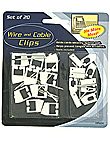 cord wire & cable clips 20 pack