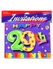 29Th Birthday Invitation 8pk. 